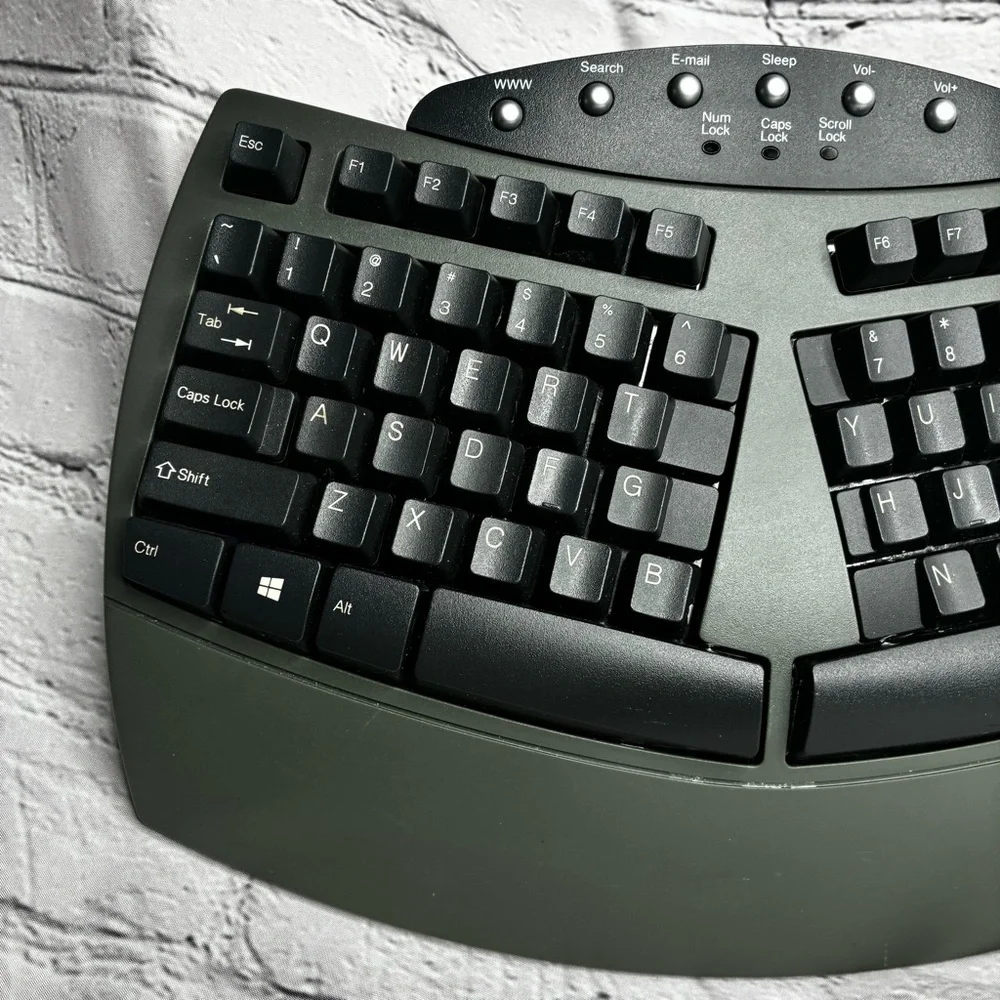 Fellowes Microban Ergonomic Wired USB Keyboard KU-9938 /‎ 98915 Gray Black GUC